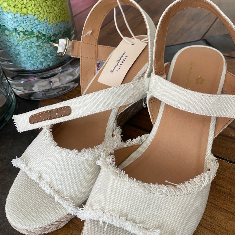 Brand new BoHo, Tommy, Bahama wedge sandals.